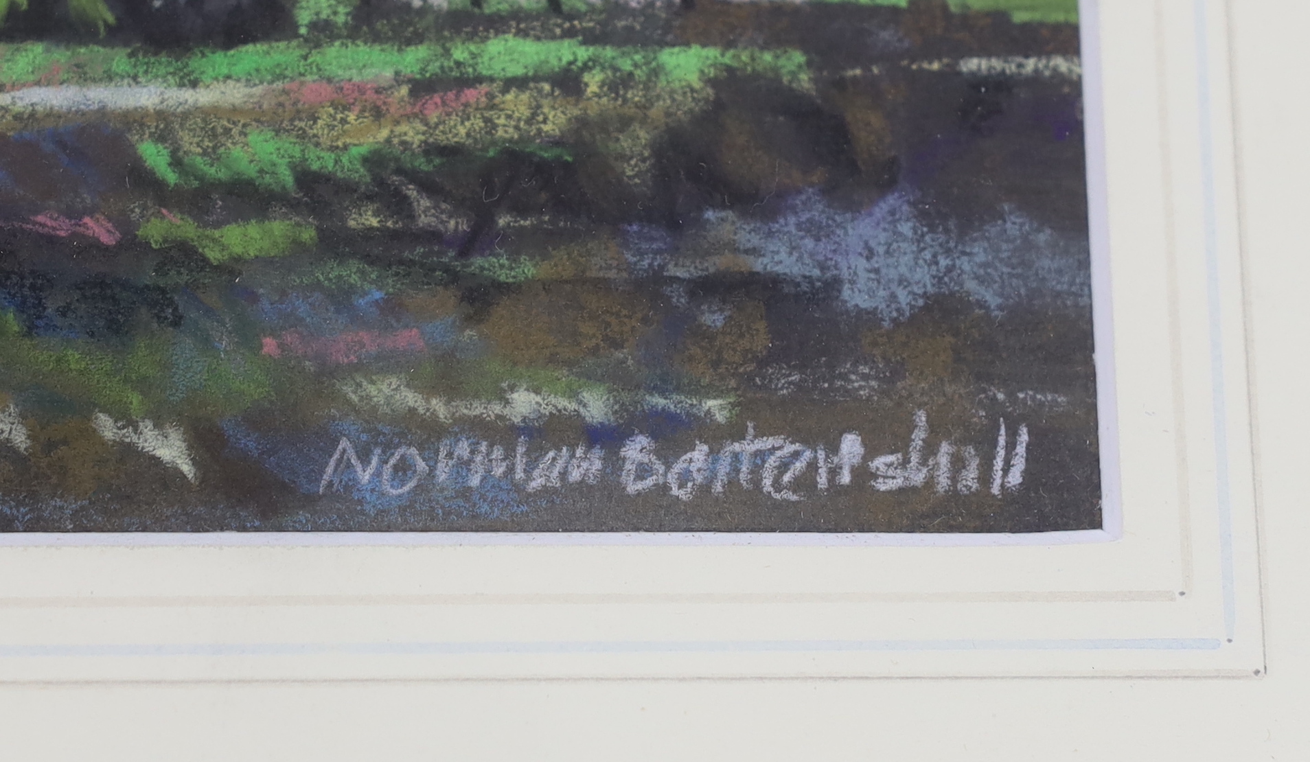Norman Battershill (b.1922) pastel, 'Elm Tree Cottage', signed, 24 x 17cm